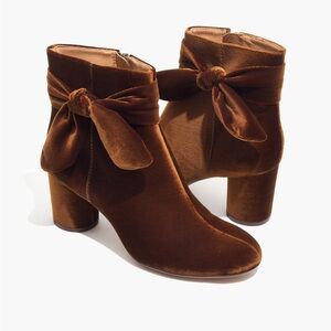 Madewell esme Velvet bow Booties